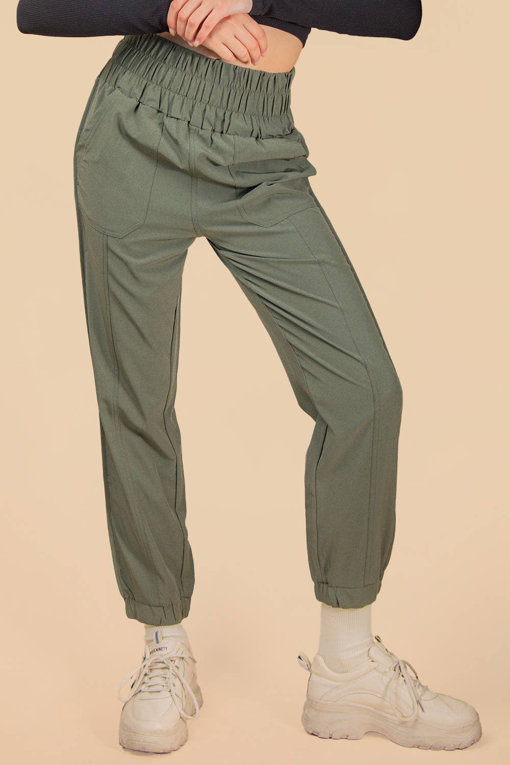 VERY J - Wholesale Athletic Sweatpants/Joggers - Women's - NP70063-Elasticized waist jogger pants0