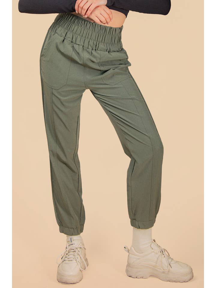 VERY J - Wholesale Athletic Sweatpants/Joggers - Women's - NP70063-Elasticized waist jogger pants
