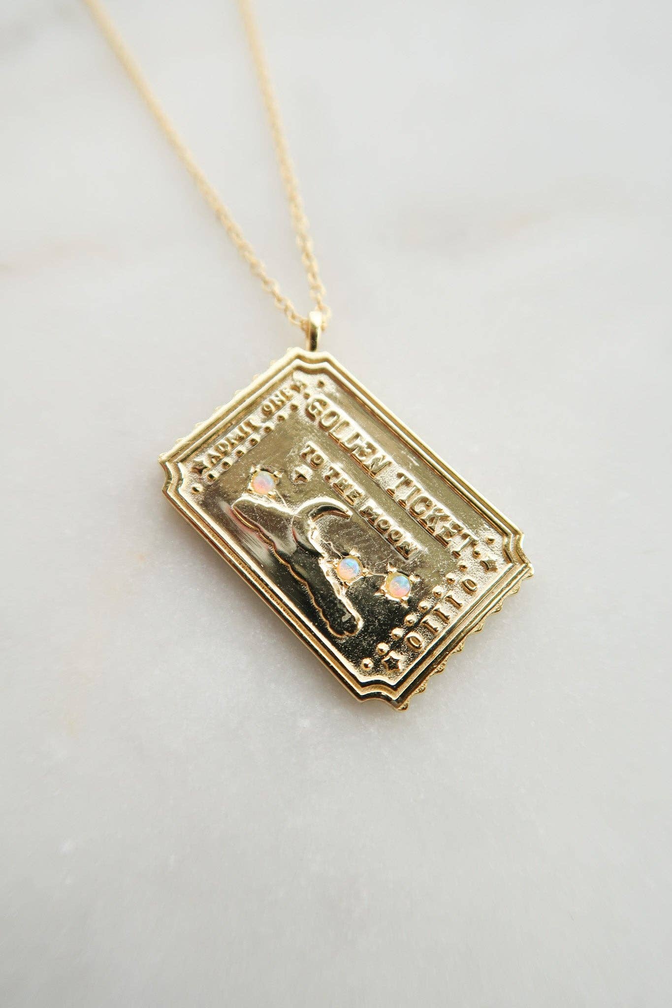 Bittersweet - Wholesale Pendant/Charm Necklace - Golden Ticket to the Moon Necklace2