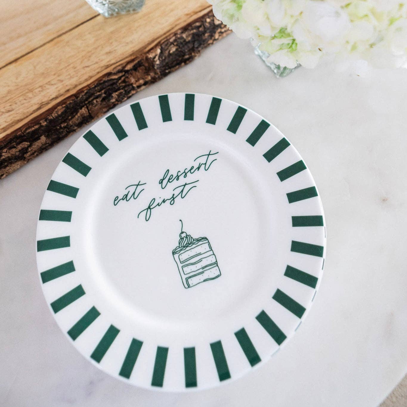 Pintail Candles | Avalon Home – wholesale Dinner plate – Eat Dessert First Bone China Plate0