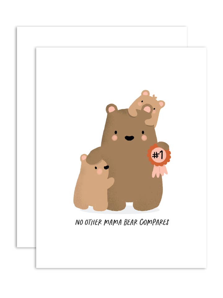 #1 Mamã Urso - Cartão de Felicitações do Dia da Mãe por atacado de peach & paperie