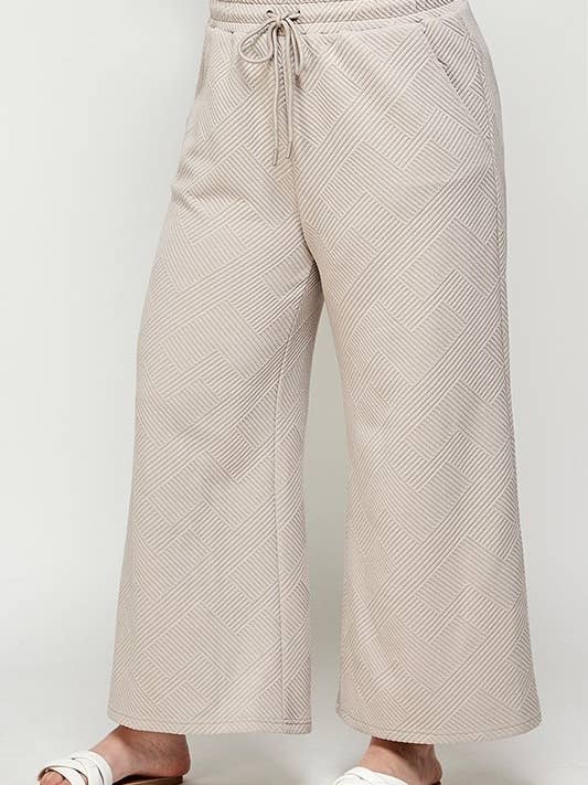 WP7123 Plus Size Textured Cropped Wide Pants for wholesale by See and Be Seen
