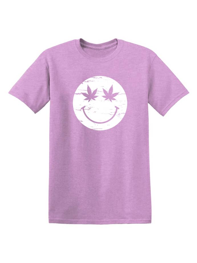 Feelin Good Tees - Wholesale Screen Printed T-Shirt - Unisex - Weed Smile Face15