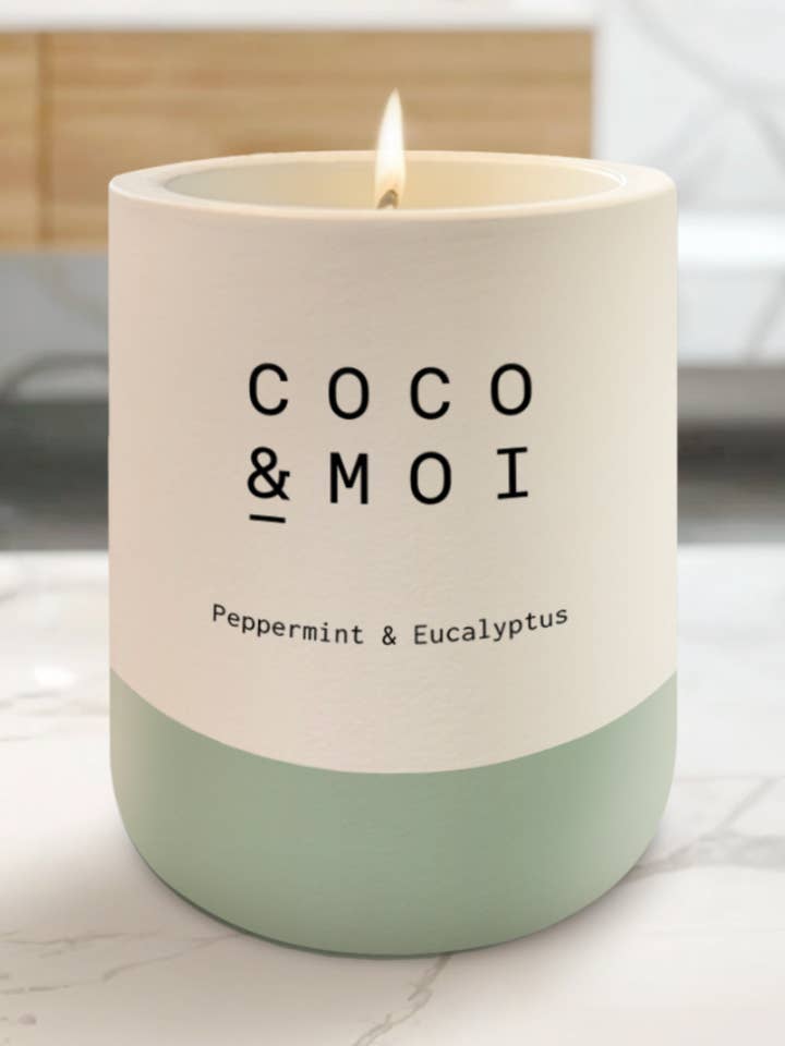 Bougies Menthe poivrée et Eucalyptus for wholesale by COCO & MOI