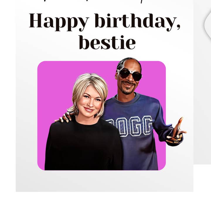 Funny Birthday Card - Martha and Snoop for wholesale by Argent Design Co