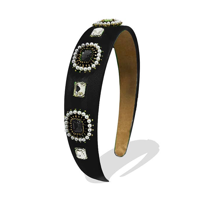 DIADEMA CON PERLAS Y CRISTALES - PP2292D666 para venta al por mayor de AMORINO SRL