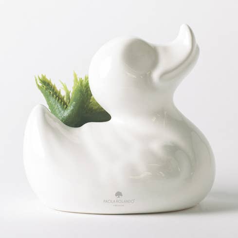 Pianta Grassa In Duck Di Ceramica - Animaletti per la vendita all'ingrosso da parte di Paola Rolando Creazioni