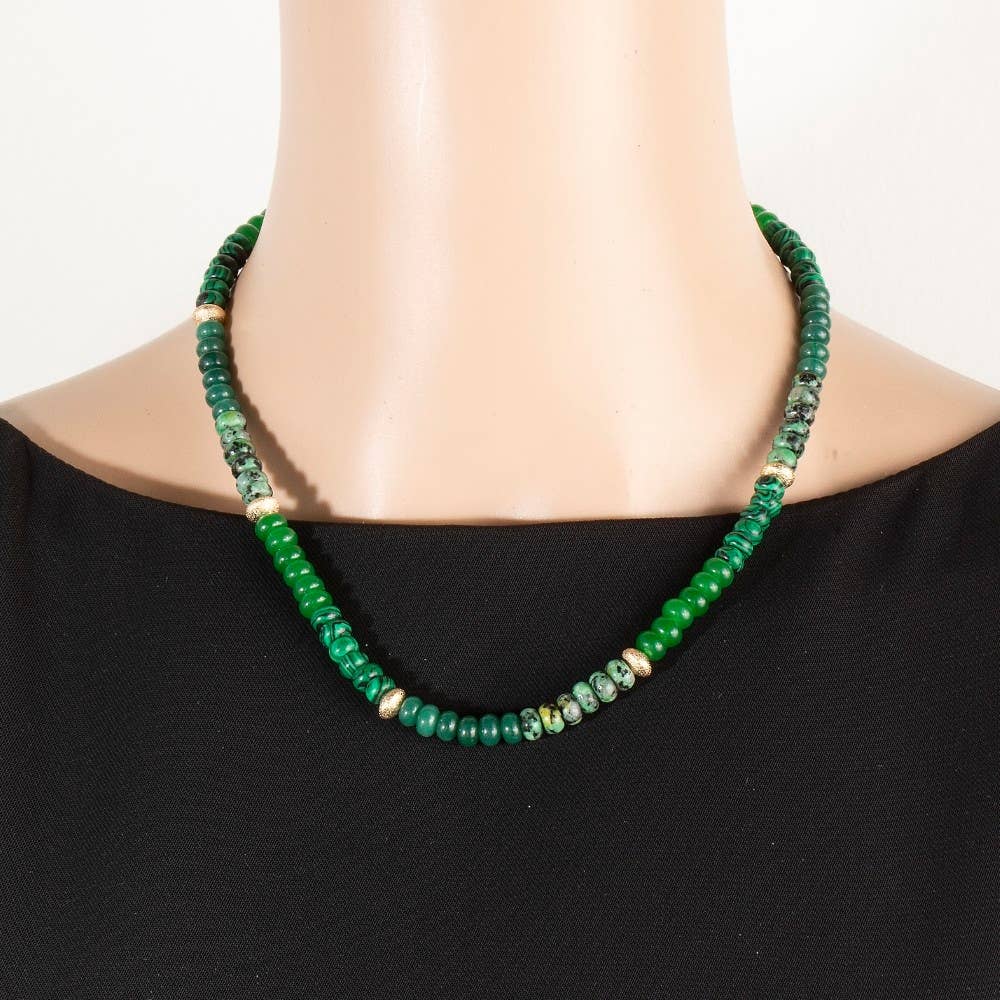 The Looks by Fame Accessories - Wholesale Pendant/Charm Necklace - Mixed Semi Precious Stone Beaded Necklace3