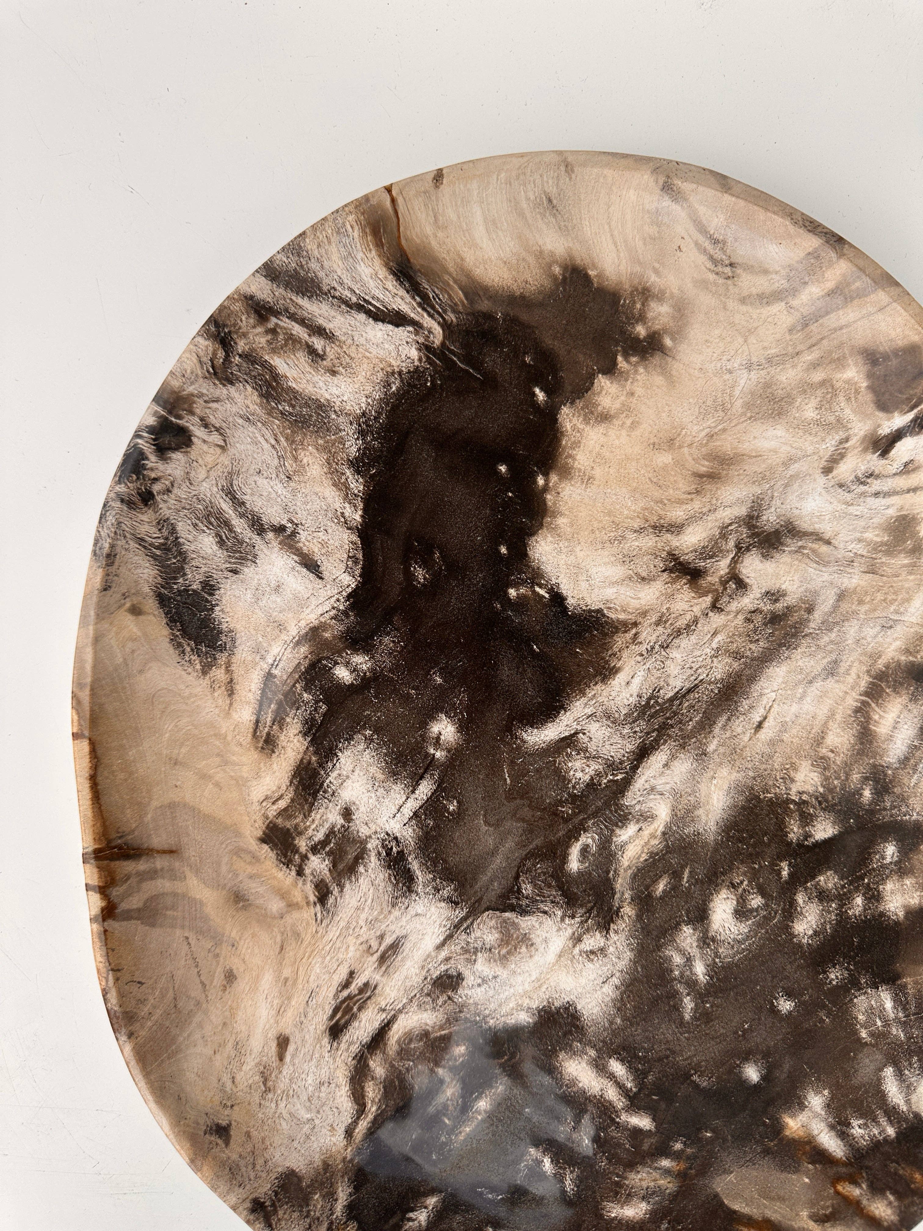 Office Objets - Vente Assiettes/plats/bols de décoration - Très grand vide poche ou plat en bois pétrifié20