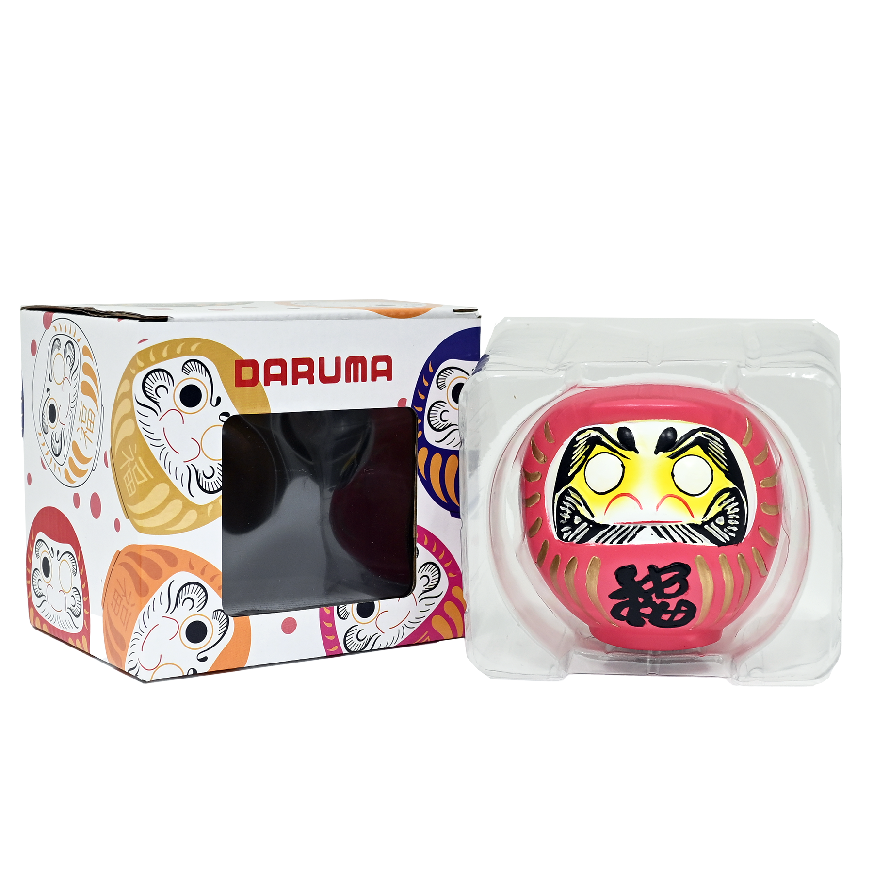 Urban Tokyo – wholesale Decorative figurine – 3.5 Inch Lucky Daruma Pink Romance Unpainted Eyes (1/36)3