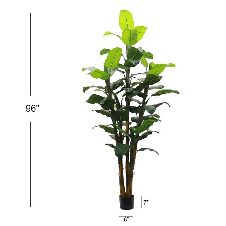 Larksilk - Wholesale Artificial Plant - Artificial 84-Inch Faux Banana Tree With Black Pot