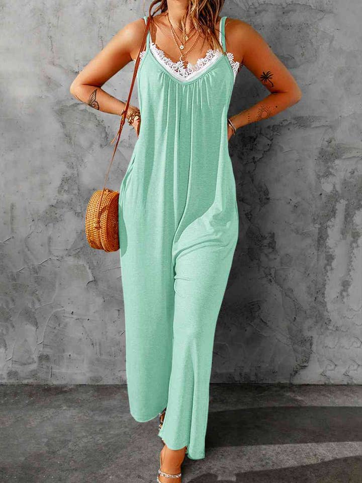 Spaghetti Strap Wide Leg Jumpsuit for wholesale by Fashion Quality Boutik
