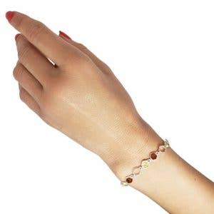 Amberman - Vente Bracelets à breloques/pendentifs - Bracelet à maillons avec breloque abeille en ambre et argent2