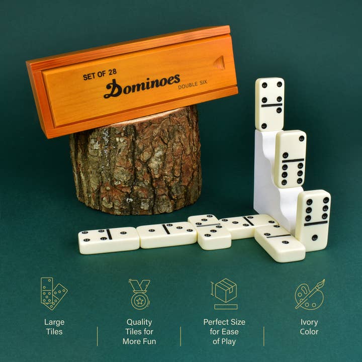 Queensell - Wholesale Dominoes - Jumbo Dominoes Set for Adults – Jumbo Dominoes Double 6