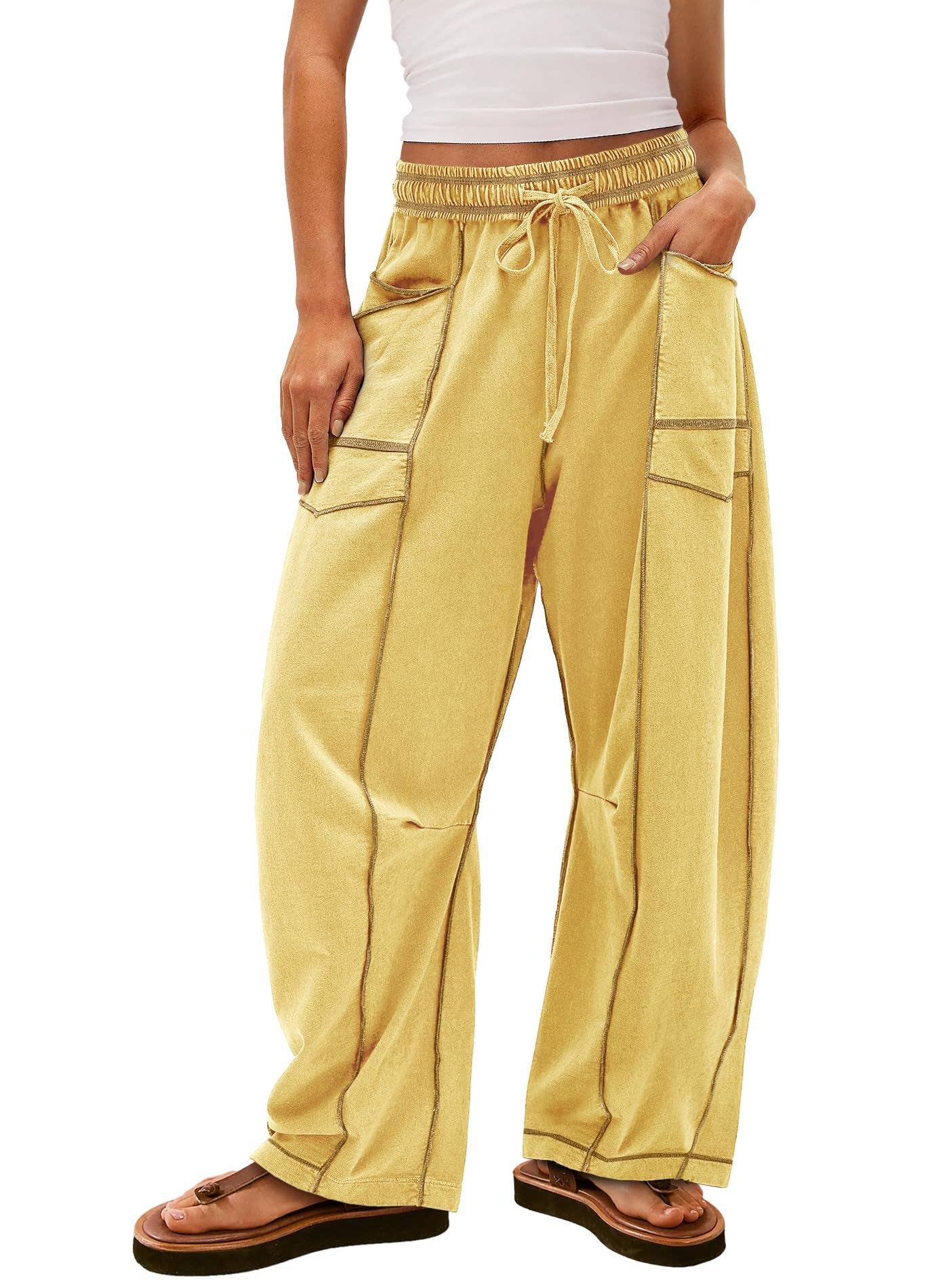 Lily Clothing - Wholesale Pants - Women's - Casual stretched-waist drawstring sweatpants13