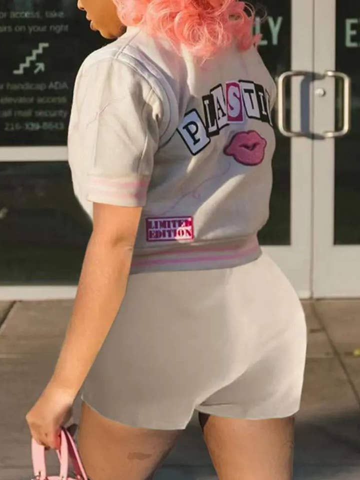 Flarix - Wholesale Top & Short Set (NOT Loungewear) - Women's - letter graphic pattern baseball top shorts set10