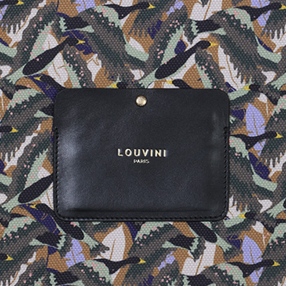 Louvini Paris - Vente Étui pour ordinateur portable/tablette – femme - Pochette pour ordinateur STELLA Oiseaux - Kaki2