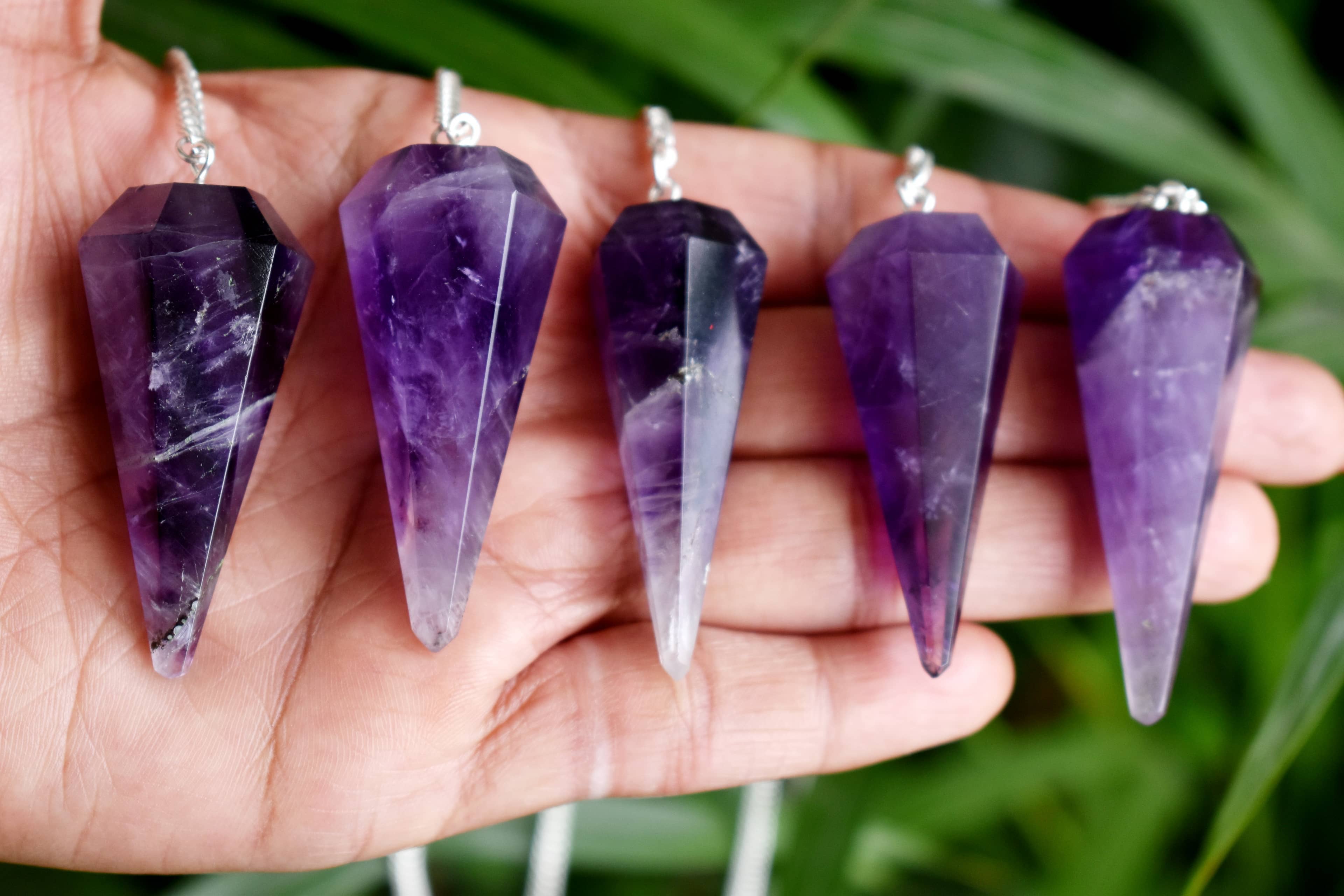 Soothing Crystals - Wholesale Spiritual Stone/Crystal - Dowsing Pendulum | Amethyst | Faceted Crystal Pendulum16