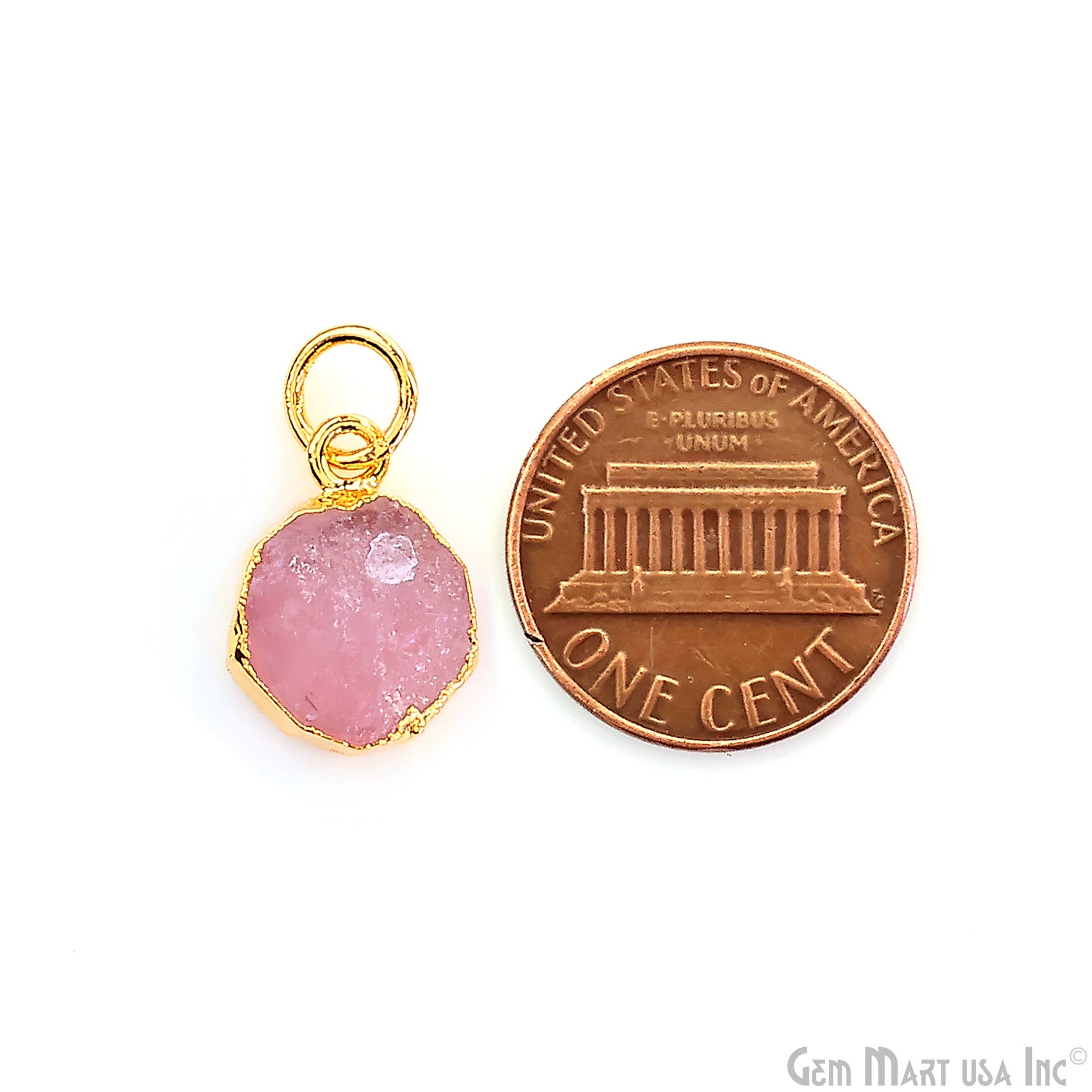 GemMartUSA - Wholesale Pendant/Charm Necklace - Rough Gemstone 16x10mm Gold Electroplated Single Bail Charm36