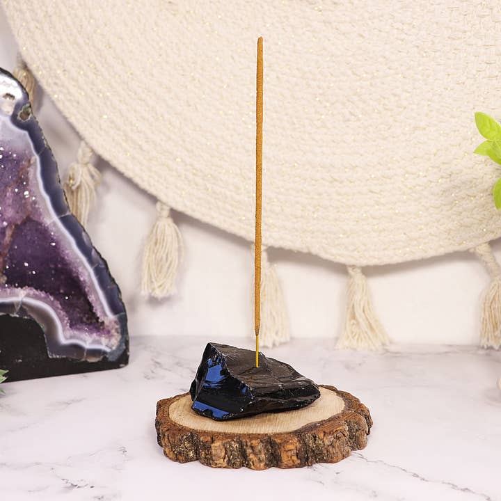 Natures Artifacts Inc - Wholesale Wierookhouder - Zwarte Obsidiaan wierookstokhouder - Zwarte Obsidiaan wierook