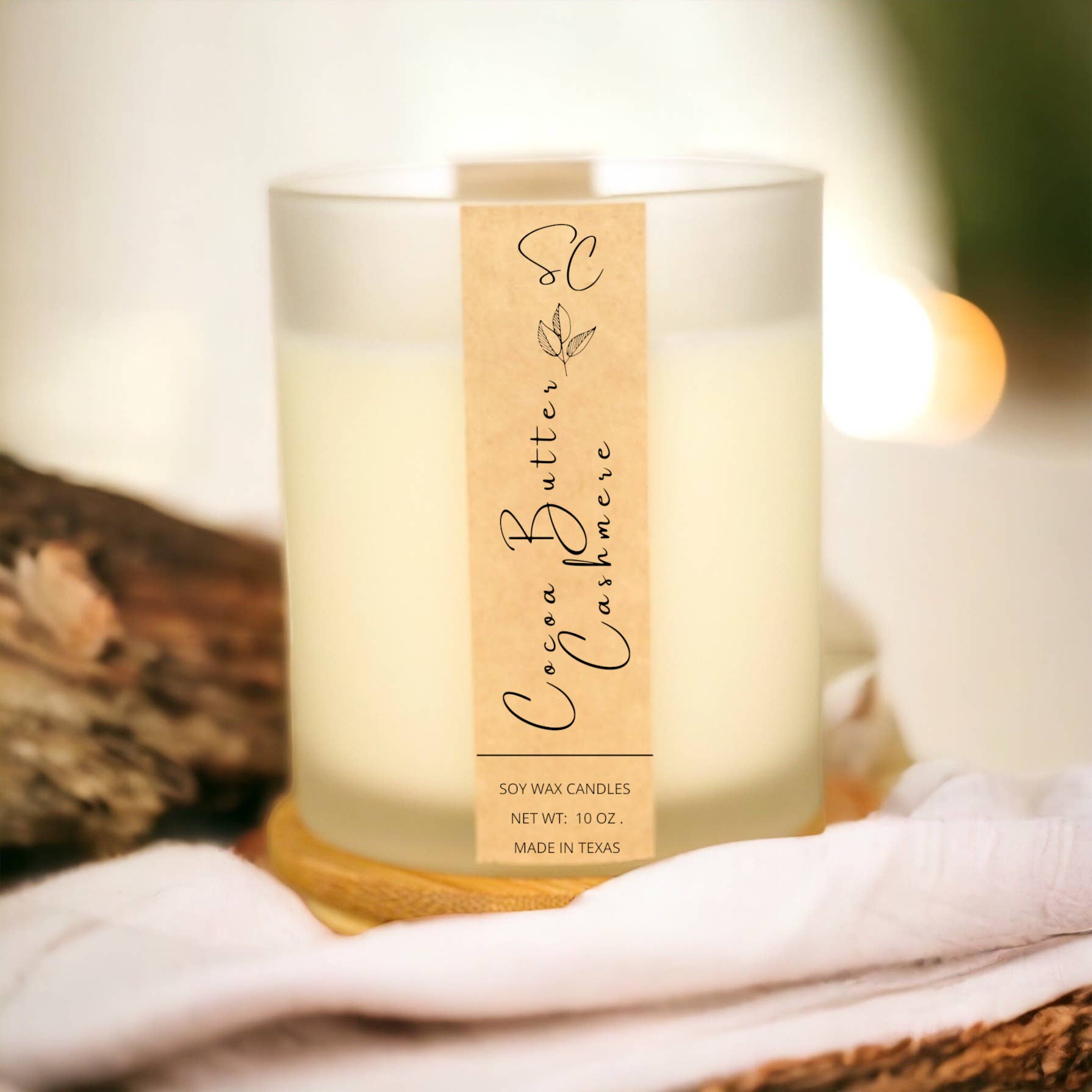 Sweet Caramel Shop - Wholesale Jar/Filled Candle - Cocoa Butter Cashmere Soy Candle, Luxury Candle 14 fl oz