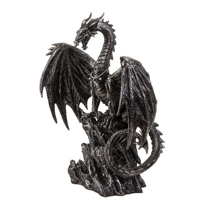 Pacific Trading - Vente Figurine décorative - Statue de dragon vif-argent2