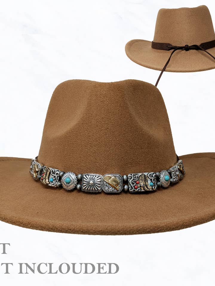 Cinturino in pelle scamosciata intrecciata regolabile in metallo a tema occidentale per la vendita all'ingrosso da parte di Suzie Q USA