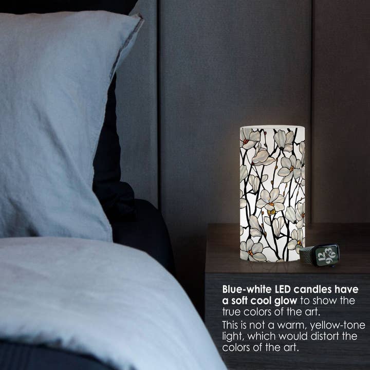 RainCaper - Wholesale Flameless Candle - Tiffany Magnolia 6" LED Candle – Battery Operated, Flickering1
