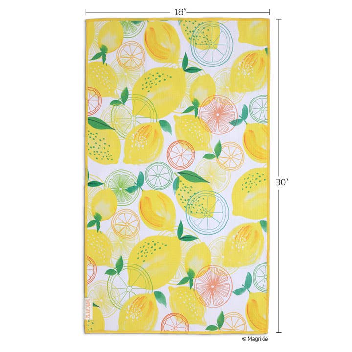 WerkShoppe - Wholesale Tea Towel - Lemon Plaid Microfiber Kitchen Dish Towel2