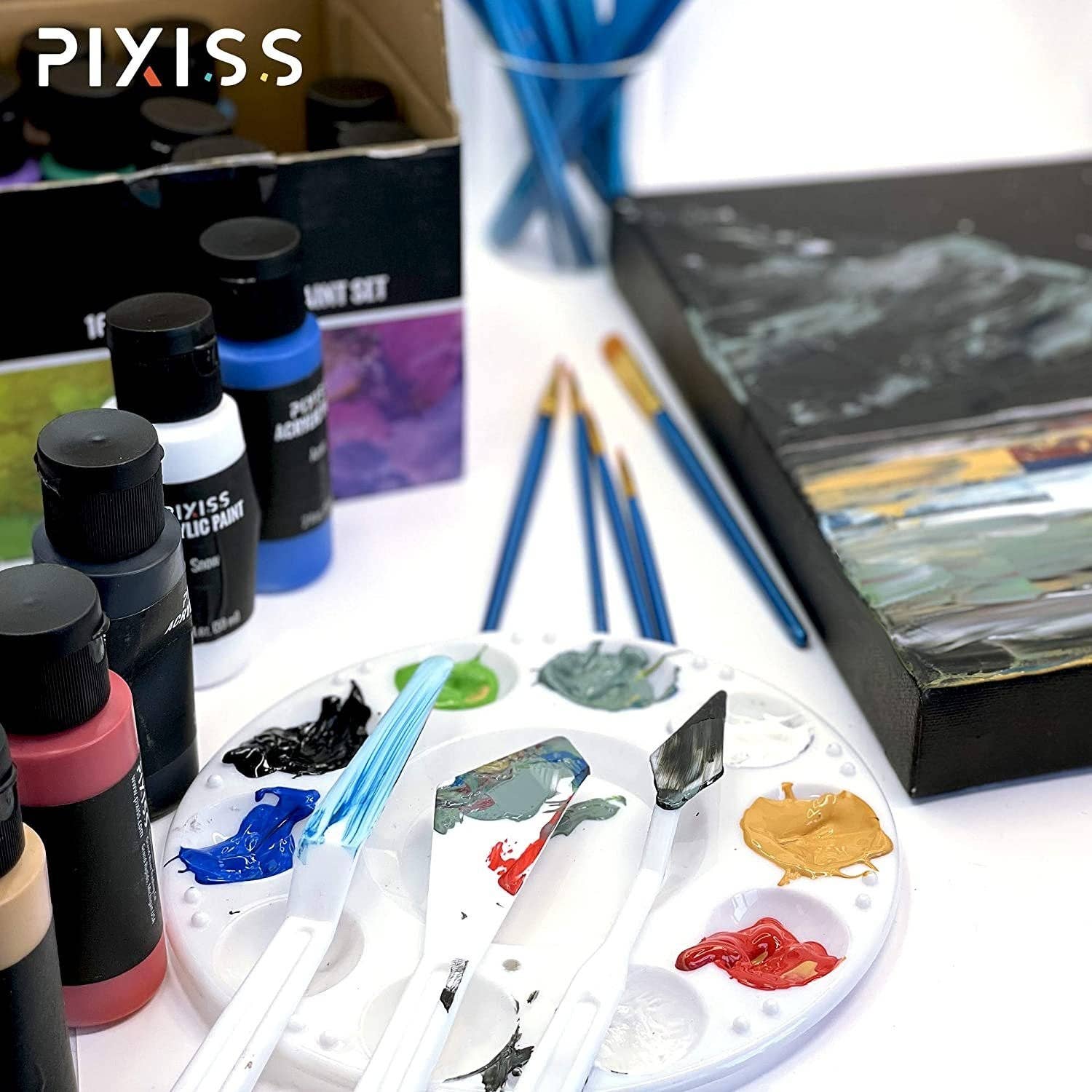 Pixiss - Wholesale Paint Set - Pixiss Acrylic Paints Set of 16 Vibrant Colors6