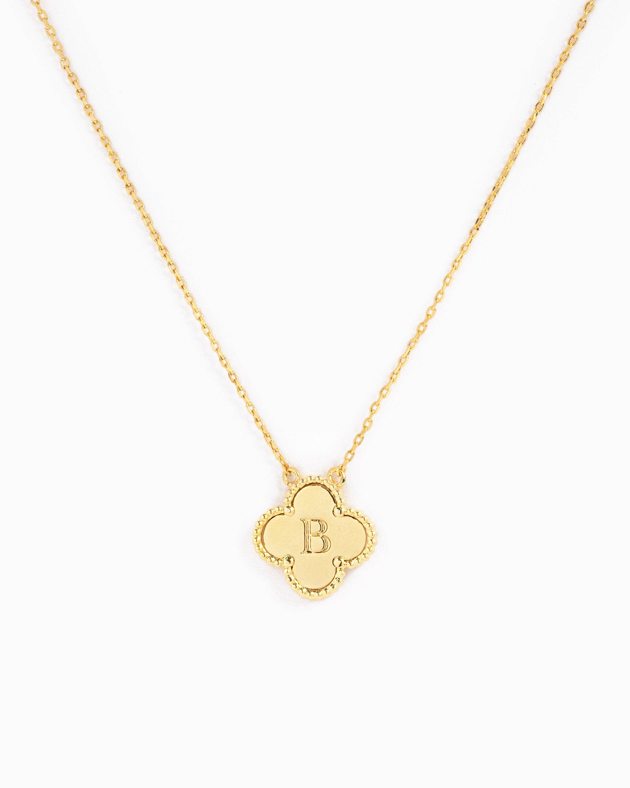 Sessori - Wholesale Pendant/Charm Necklace - Clover Letter Initial Pendant Necklace31