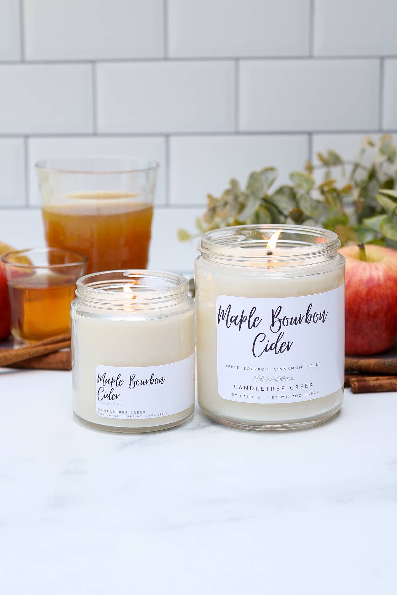 Candletree Creek - Wholesale Jar/Filled Candle - Maple Bourbon Cider 3.5oz Candle3