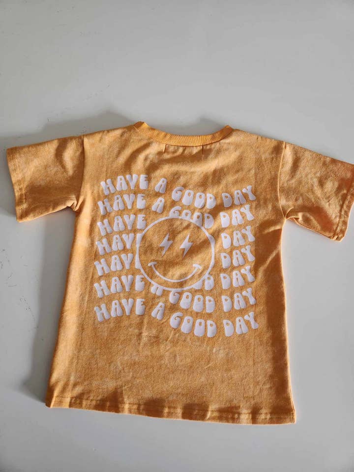 Huds + Hanes - Wholesale Screen-printed t-shirt – Kids - Have a Good Day 😊 Acid Wash Tee6