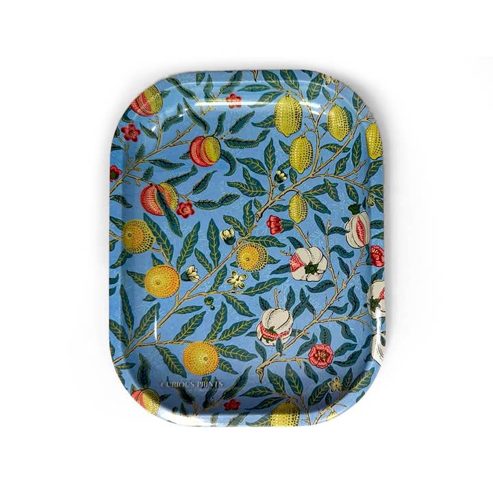 Small Metal Vintage William Morris Summer Fruit Trinket Tray for wholesale by Curious Prints