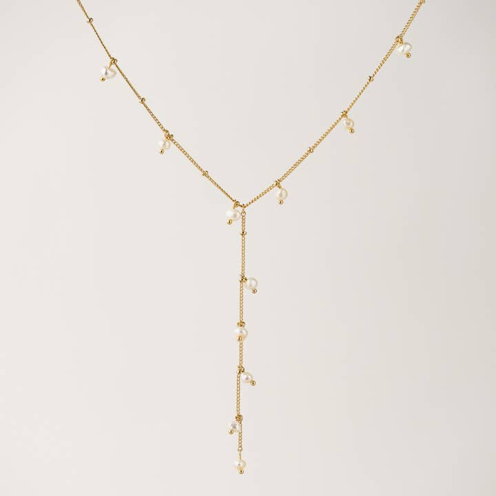 Dot Pearl Lariat Necklace for wholesale by Lover's Tempo Jewelry