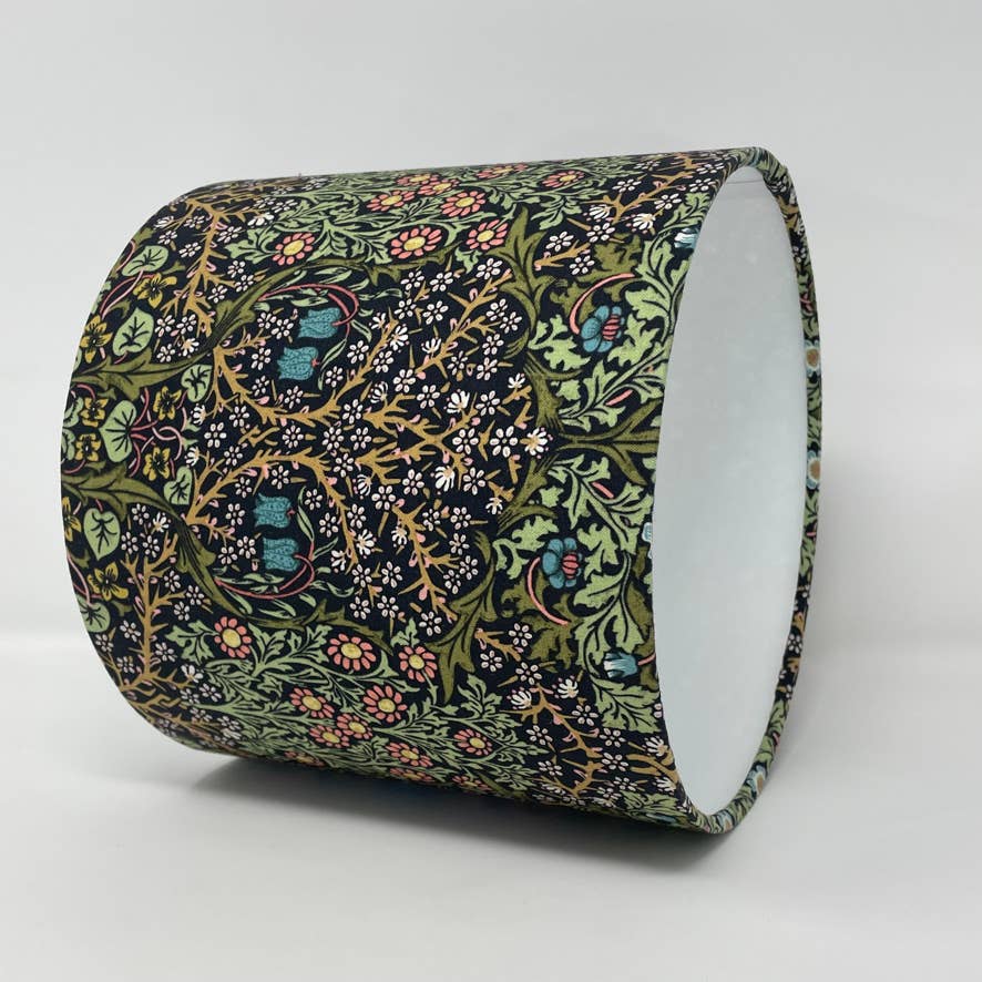Fait Par Moi - Wholesale Lamp Shade - William Morris Blackthorn Charcoal Drum Lampshade2