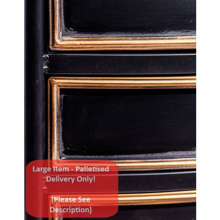 McGowan & Rutherford Ltd – wholesale Cabinet – Black And Antique Gold "Orwell" Door & Drawer Side Cabinet1