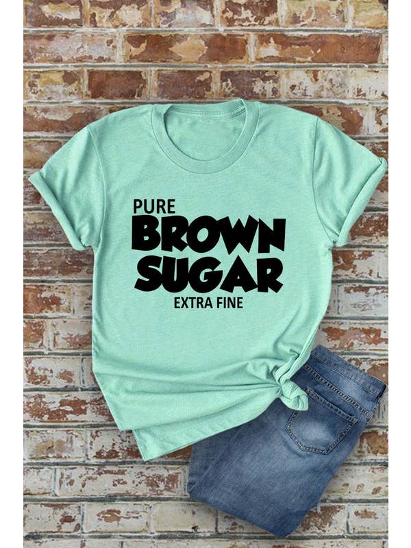 Top Avenue – T-shirt estampada - Mulher por atacado – Camiseta Pure Brown Sugar Extra Fino, Unissexo de gola curta8