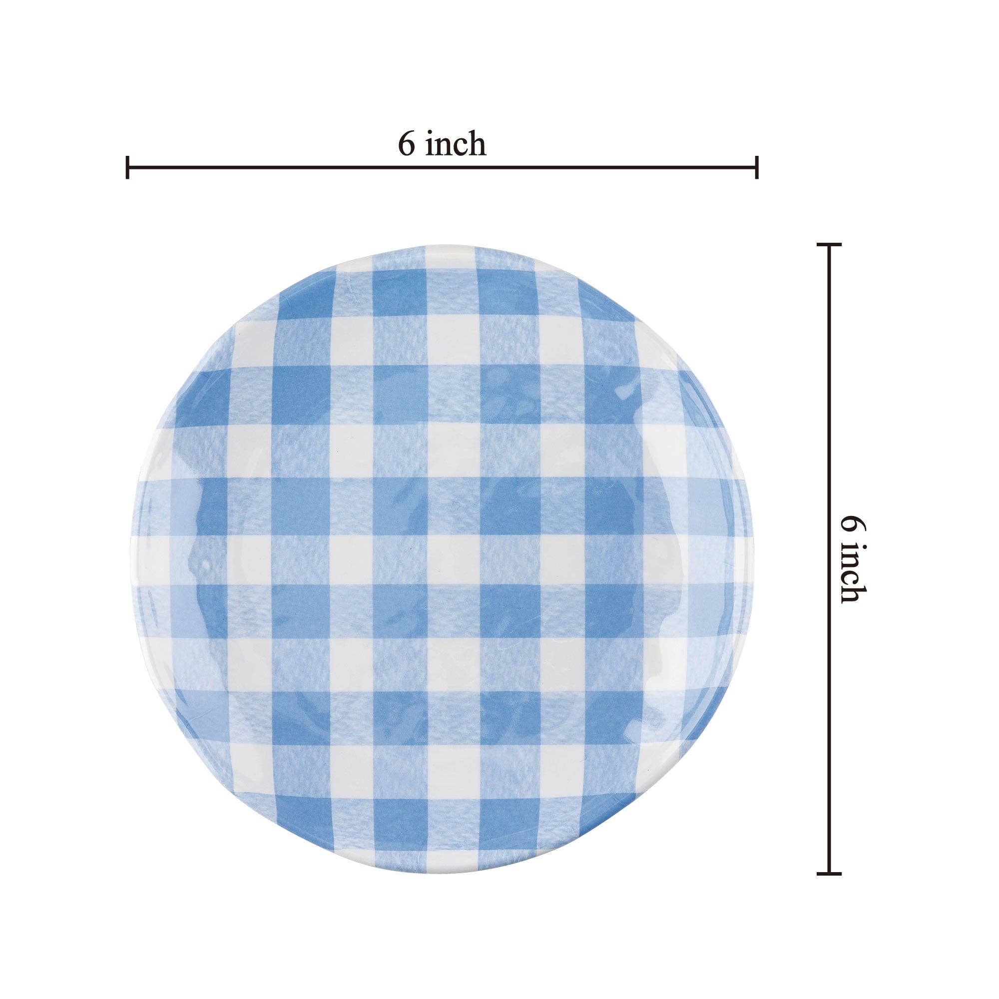 Supreme Housewares - Wholesale Dinner Plate - Gingham 6" Melamine Plates, Blue1