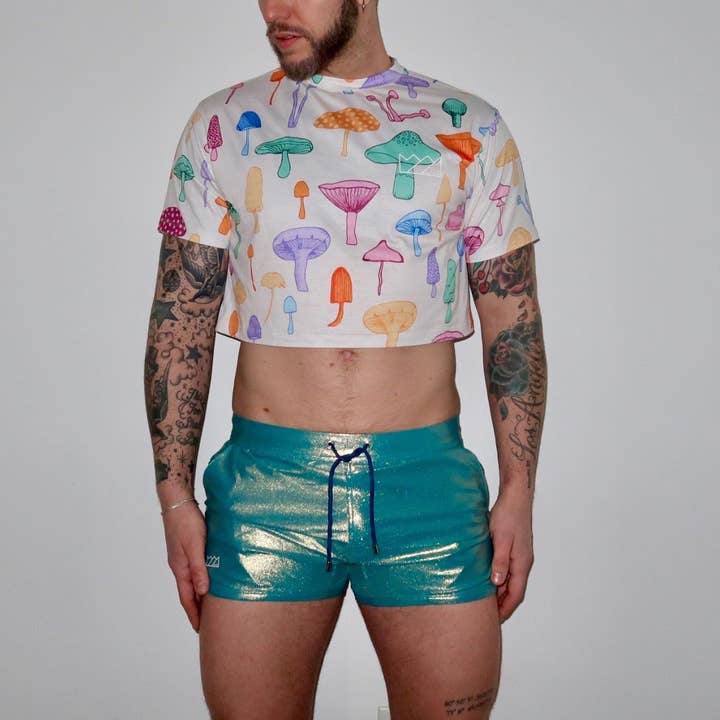 CTS FANTASY- GLITTER SWIM SHORT GREEN for wholesale by Chris Turk Swim