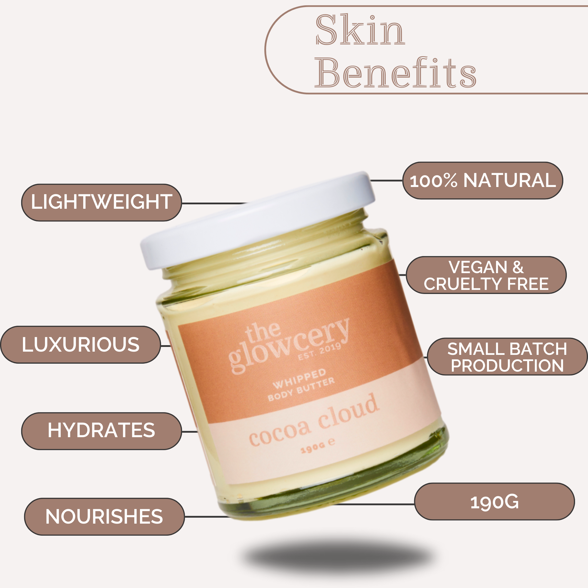 The Glowcery – wholesale Body balm/butter – Cocoa Cloud Whipped Body Butter6