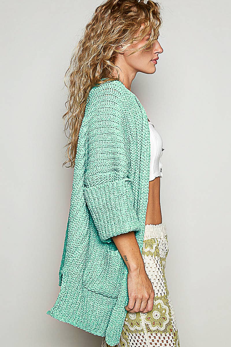 Pol Clothing - Vente Cardigan – femme - Gilet en chenille uni à manches longues avec poches EN SOLDE15