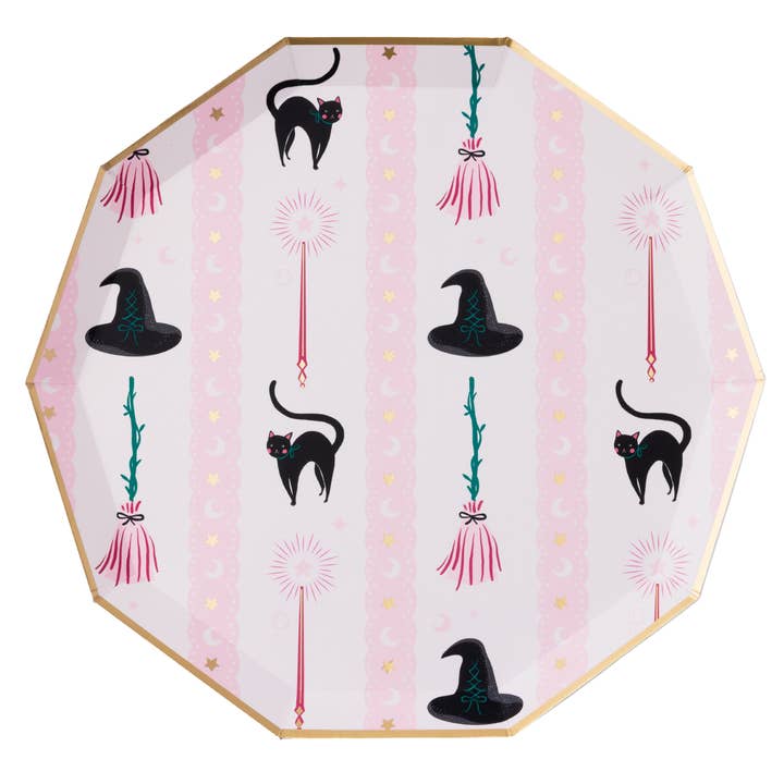 WITCH HAT & BROOM LARGE PLATES for wholesale by Bonjour Fête