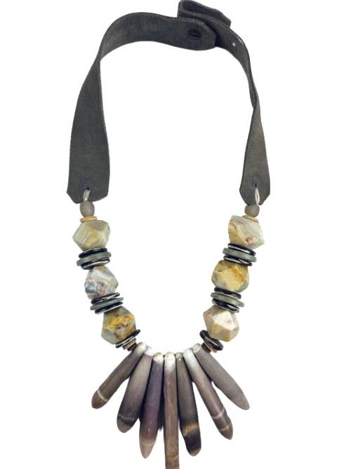 Halsketting met middelstekels | Earth voor wholesale door Twine & Twig