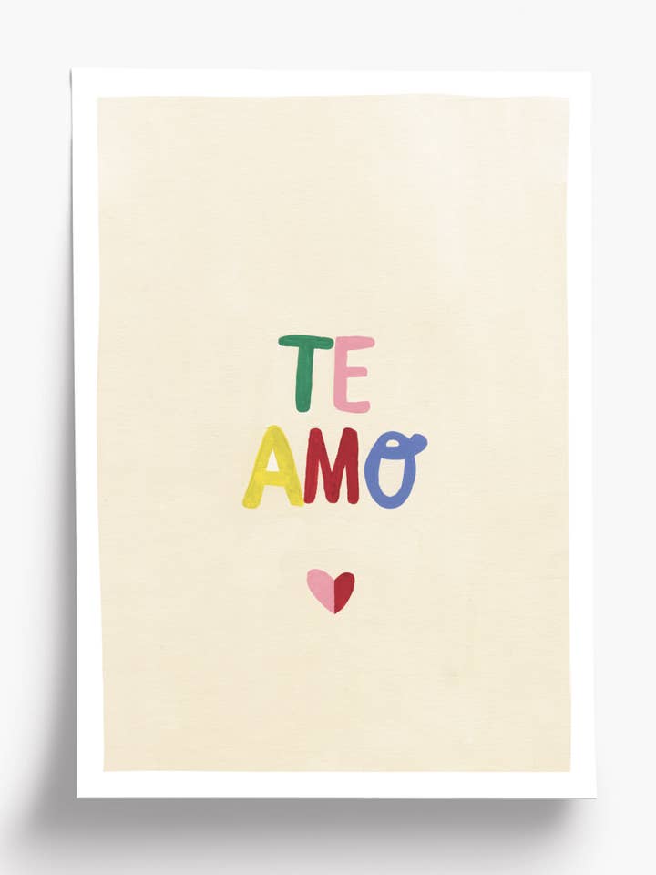 TE AMO POSTER - A4 for wholesale by Taxi Brousse