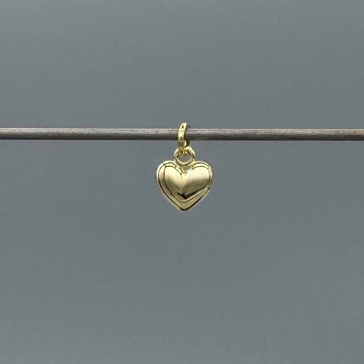 Chubby Puffy Heart Charm for wholesale by Something Silver