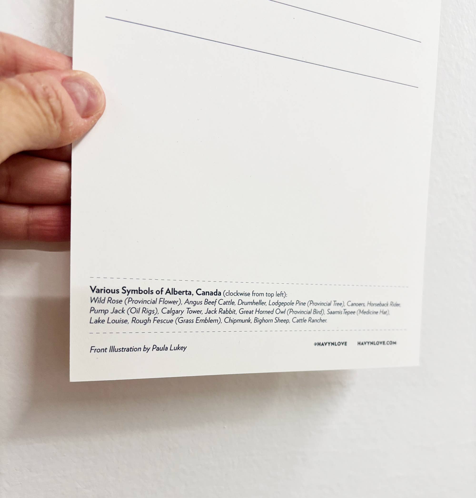 HAVYN - Wholesale Postcard - Alberta Canada Symbols 6x9 Postcard 2