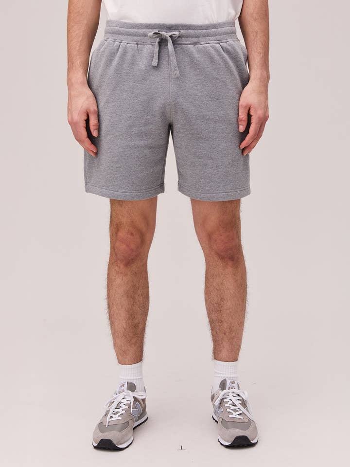 Mens Recycled Fleece Sweatshort - Recycled Fleece - Heather Grey for wholesale by Andie + Richer Poorer