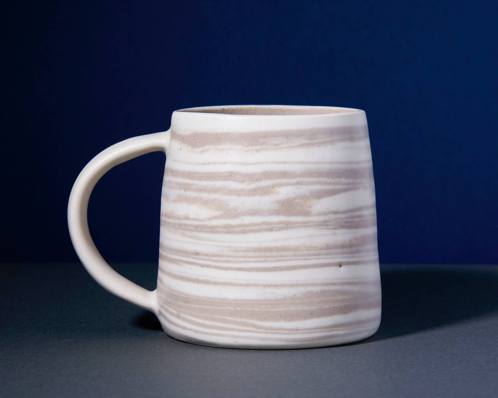 Messy Jessy Ceramics - Wholesale Coffee Mug - Ceramic Mugs - Soft White & Brown 12 oz. 5