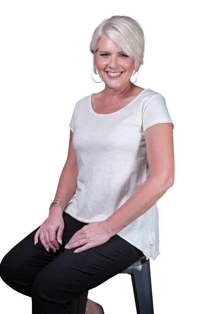 TINA Stephens Italy/Tees By Tina - Wholesale Tunic - Women's - Opal Hi Lo Crew Neck Tee (BSS126)7